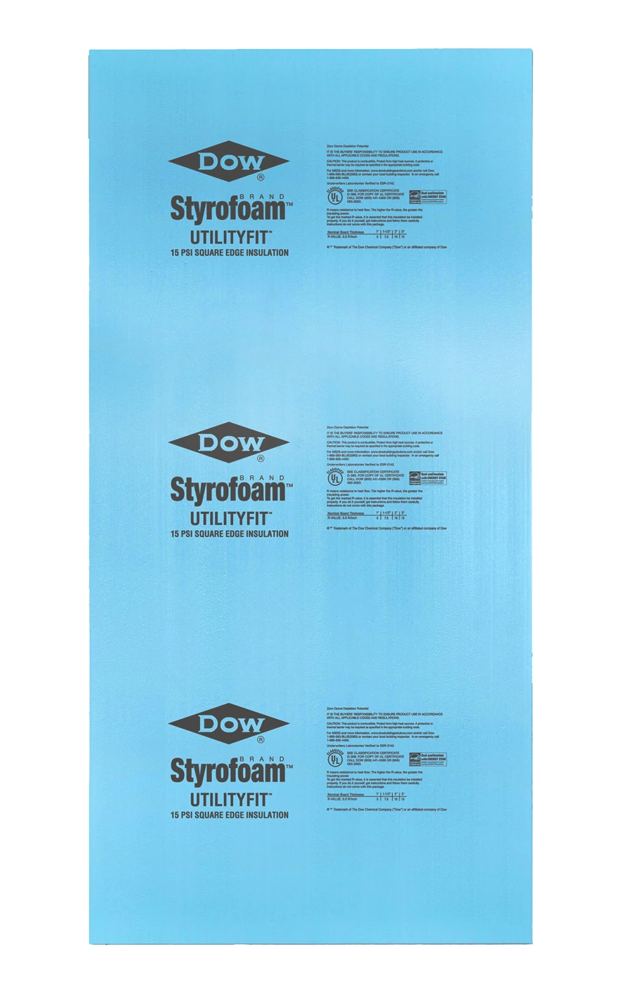 Dow Blue Styrofoam 1/2 4X9 R3 .55 48"X108" - Nederland