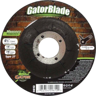 Main 1 - Gator 4-1/2 in. D X 1/8 in. thick X 5/8 in. in. Masonry Grinding Wheel 1 pc - Nederland