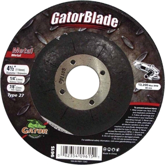 Main 1 - Gator 4-1/2 in. D X 1/4 in. thick X 7/8 in. in. Metal Grinding Wheel 1 pc - Nederland