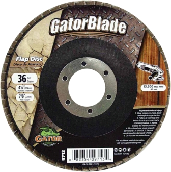 Main 1 - Gator 4-1/2 in. D X 7/8 in. Zirconia Aluminum Oxide Flap Disc 36 Grit 1 pk - Nederland