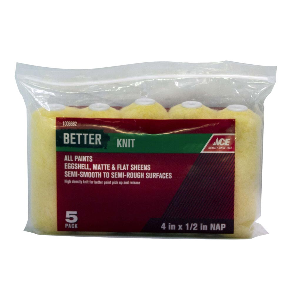 Ace Better Knit 4 in. W X 1/2 in. Mini Paint Roller Cover 5 pk - Nederland