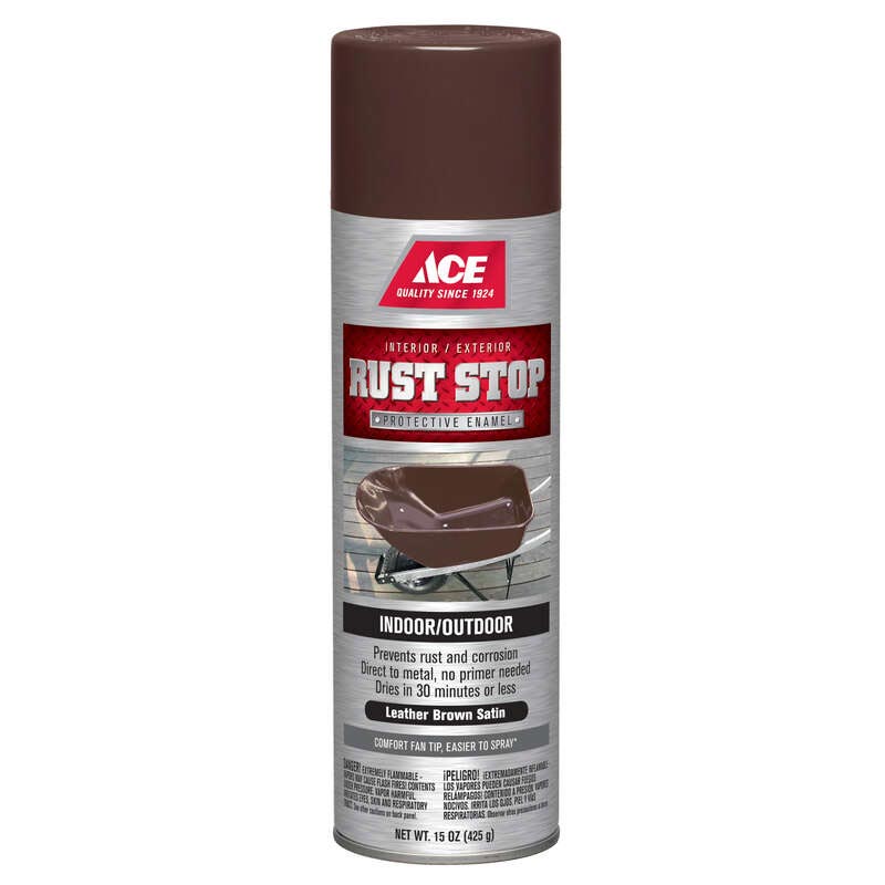 Ace Rust Stop Satin Leather Brown Spray Paint 15 oz - Nederland