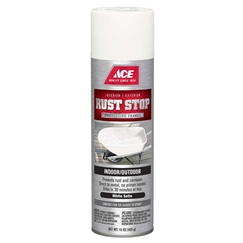 Ace Rust Stop Satin White Spray Paint 15 oz - Nederland