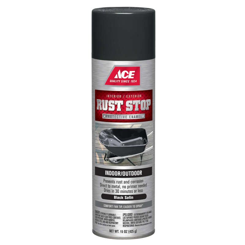 Ace Rust Stop Satin Black Spray Paint 15 oz - Nederland