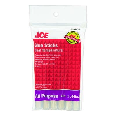 Ace 0.44 in. D X 4 in. L Glue Sticks White 6 pk - Nederland