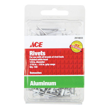 Main 1 - Ace 1/8 in. D X 1/8 in. Aluminum Blind Rivets White 100 pk - Nederland
