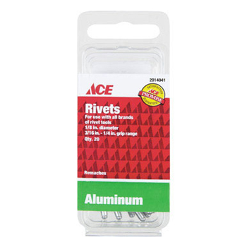 Main 1 - Ace 1/8 in. D X 1/4 in. Aluminum Rivets Silver 20 pk - Nederland