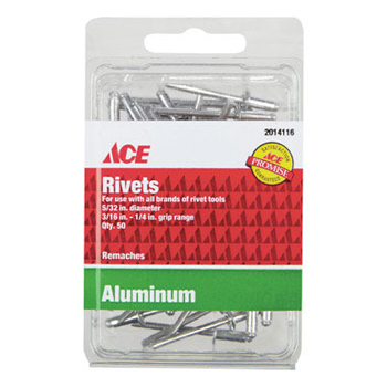 Main 1 - Ace 5/32 in. D X 1/4 in. Aluminum Rivets Silver 50 pk - Nederland