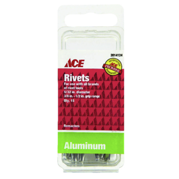 Main 1 - Ace 5/32 in. D X 1/2 in. Aluminum Rivets Silver 15 pk - Nederland