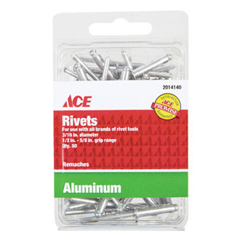 Main 1 - Ace 3/16 in. D X 5/8 in. Aluminum Rivets Silver 50 pk - Nederland