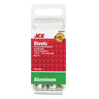 Main 1 - Ace 3/16 in. D X 1/8 in. Aluminum Rivets Silver 15 pk - Nederland