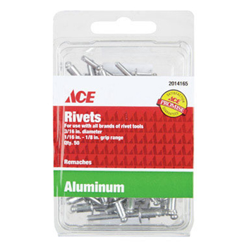Main 1 - Ace 3/16 in. D X 1/8 in. Aluminum Rivets Silver 50 pk - Nederland
