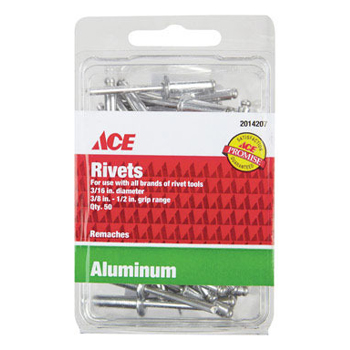Main 1 - Ace 3/16 in. D X 1/2 in. Aluminum Rivets Silver 50 pk - Nederland