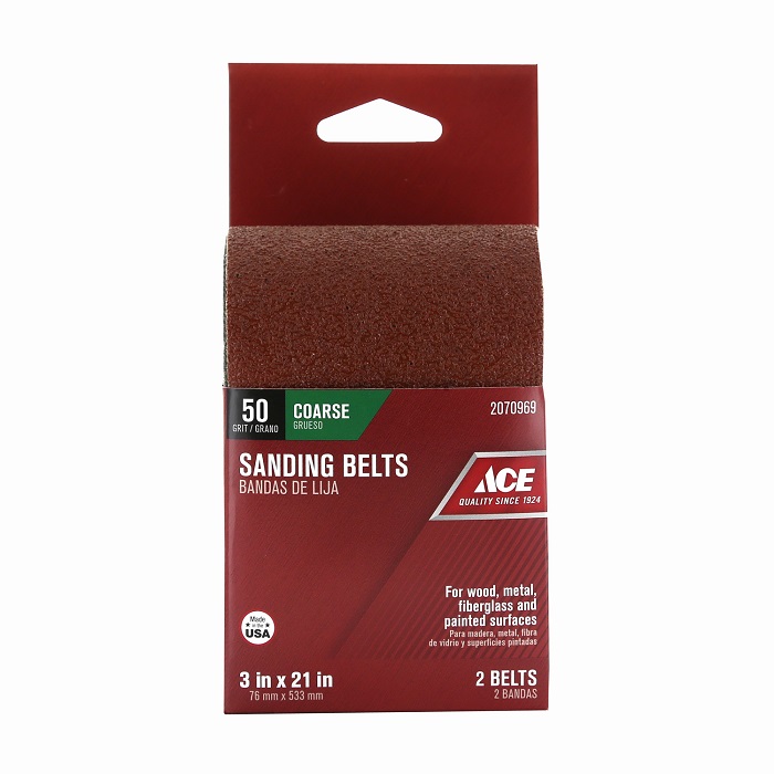 Main 3 - Ace 21 in. L X 3 in. W Aluminum Oxide Sanding Belt 50 Grit Coarse 2 pc - Nederland