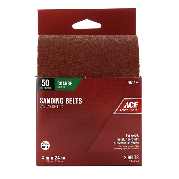 Main 3 - Ace 24 in. L X 4 in. W Aluminum Oxide Sanding Belt 50 Grit Coarse 2 pc - Nederland