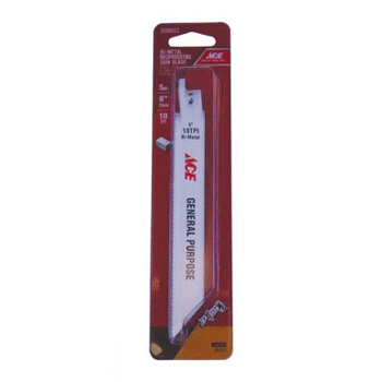 Main 1 - Ace 6 in. Bi-Metal Reciprocating Saw Blade 10 TPI 5 pk - Nederland