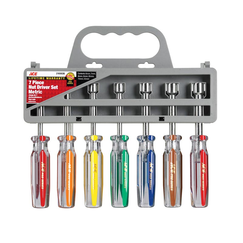 Ace Pro Series Multi Size  SAE 6 Point Nut Driver Set 7 in. L 7 pc - Nederland