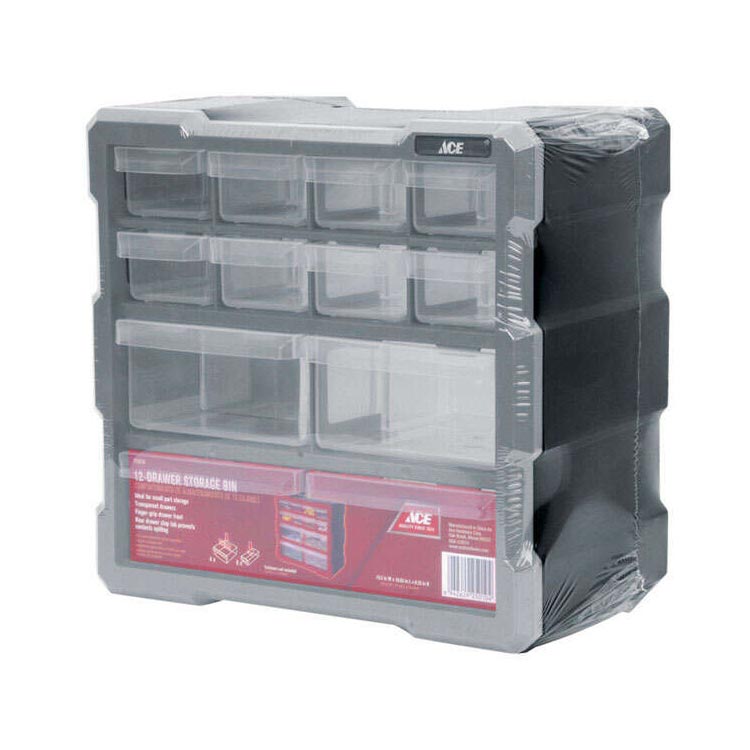 Ace 10-9/16 in. W X 10 in. H Storage Organizer Plastic 12 compartments Gray - Nederland