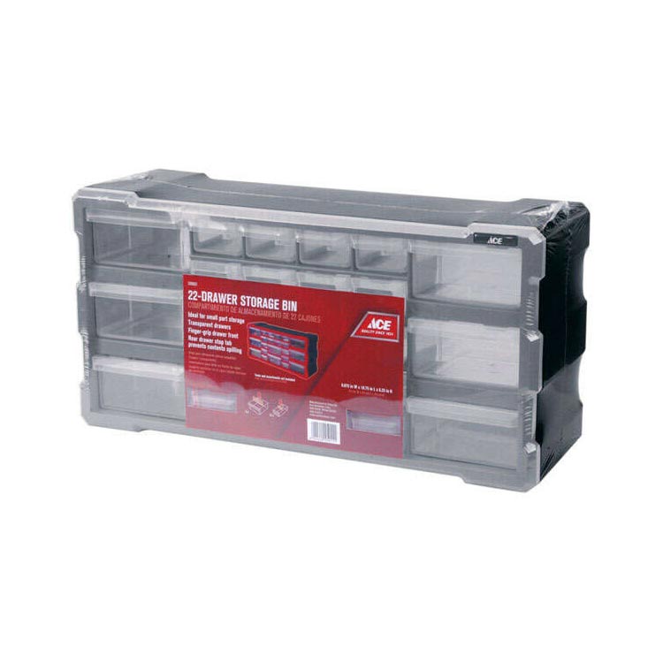 Ace 19-1/2 in. W X 9-1/2 in. H Storage Organizer Plastic 22 compartments Gray - Nederland