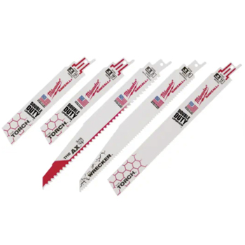 Main 1 - Milwaukee Sawzall 6 and 9 in. Bi-Metal Demolition Blade Set Multi TPI 5 pc - Nederland