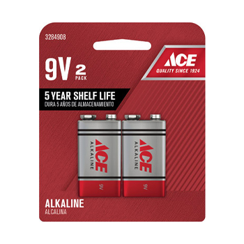 Main 1 - Ace 9-Volt Alkaline Batteries 2 pk Carded - Nederland