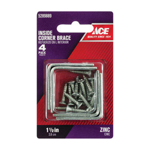 Main 1 - Ace 1-1/2 in. H X 5/8 in. W X 1-1/2 in. D Zinc Inside L Corner Brace - Nederland