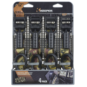 Main 1 - Keeper 1 in. W X 12 ft. L Camo Tie Down w/Ratchet 500 lb 4 pk - Nederland