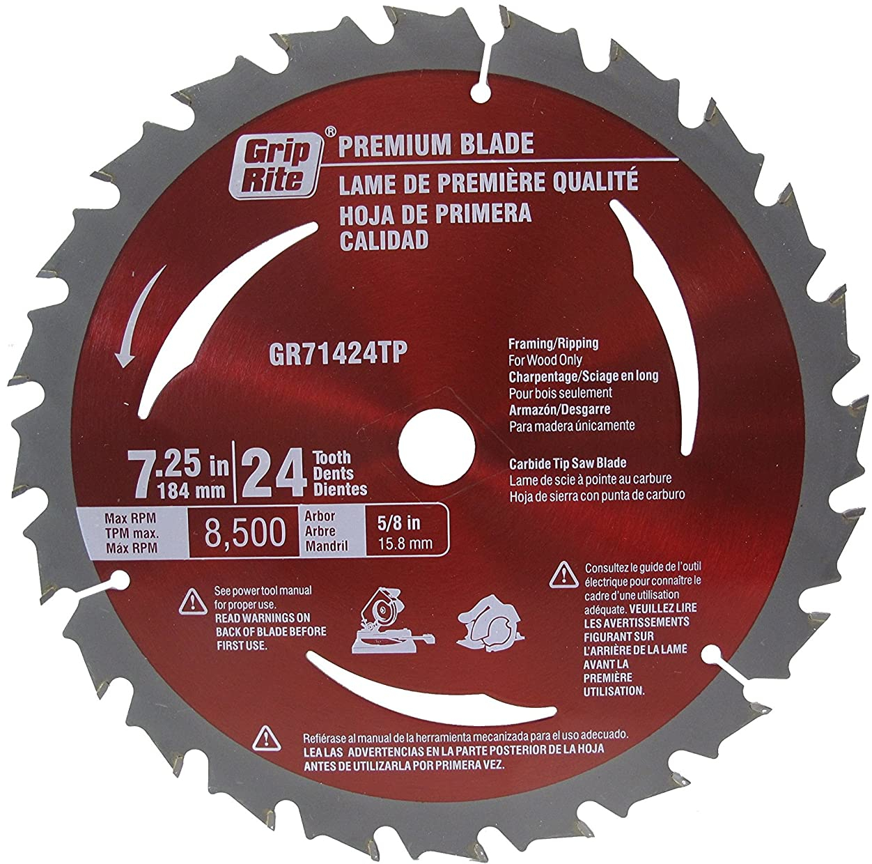 Grip-Rite Saw Blade 7-1/4" 24T - Nederland