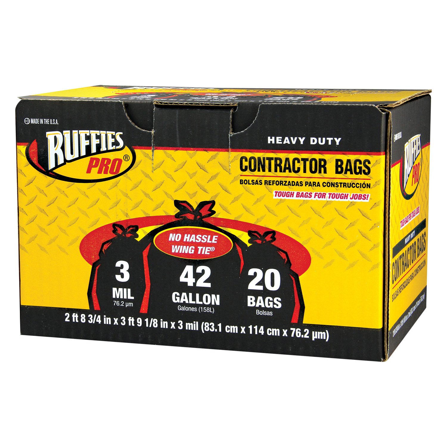 Contractor Trash Bag 42Gal Bx20 Berry Plastics Ruffies - Nederland