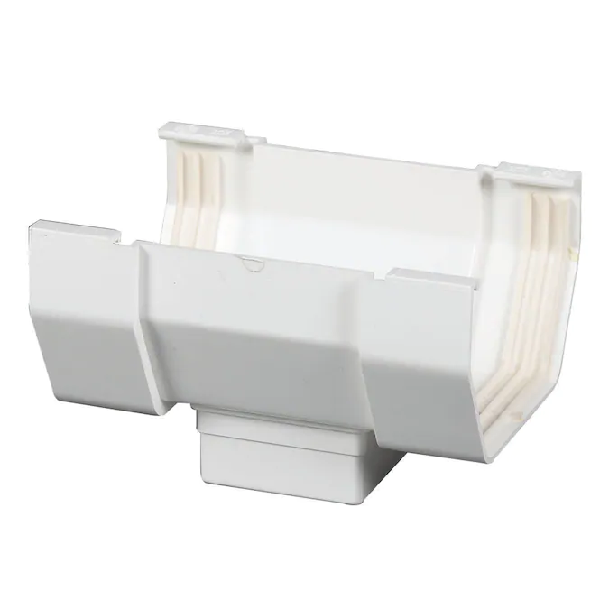 Amerimax 6.25 in. H X 5 in. W X 9 in. L White Vinyl Contemporary Gutter Drop Outlet - Nederland