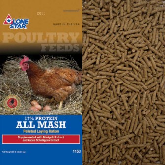 All Mash Lay Pellets 17% 50# Lone Star Feed - Nederland