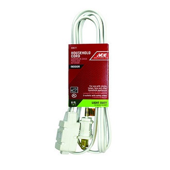 Main 1 - Ace Indoor 6 ft. L White Extension Cord 16/2 SPT-2 - Nederland