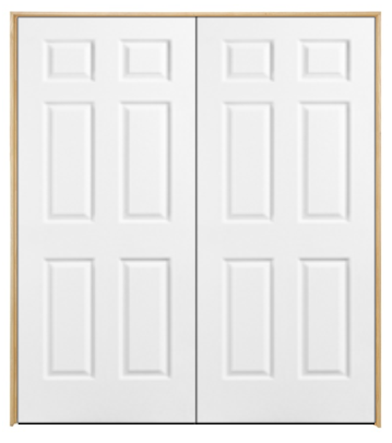 6-Panel Moulded 3068 W/2 1668 Interior 4-9/16" Fj Jamb Double Pop Unit No Trim - Nederland