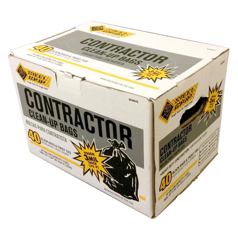 Steel Grip 42 gal Contractor Bags Twist Tie 40 pk - Nederland