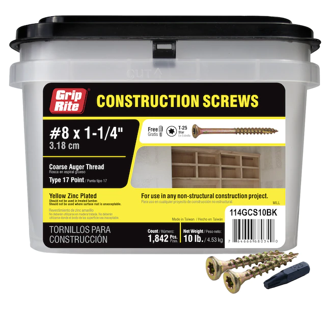 #8X1-1/4" Constr Screw T25 10Lb - Nederland