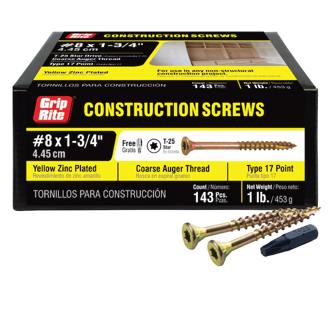 #8X1-3/4" Constr Screw T25 1Lb - Nederland