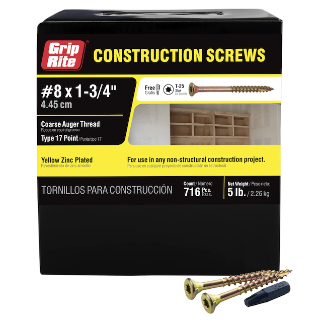#8X1-3/4" Constr Screw T25 5Lb - Nederland