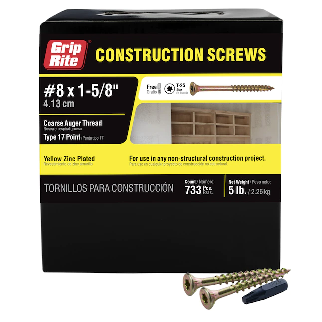 #8X1-5/8" Constr Screw T25 5Lb - Nederland