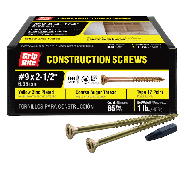 #9X2-1/2" Constr Screw T25 1Lb - Nederland