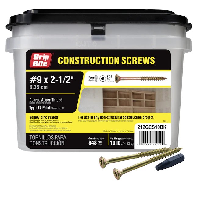 #9X2-1/2" Constr Screw T25 10Lb - Nederland