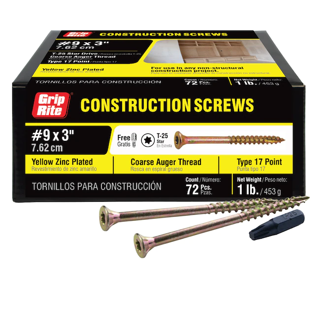 #9X3" Constr Screw T25 1Lb - Nederland