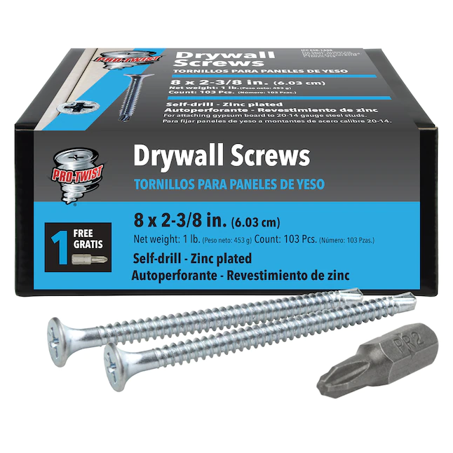 Pro Drywall Screw #8X2-3/8" 1# Pro-Twist Ph Sd - Nederland